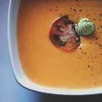 Heirloom Tomato Bisque with Basil Butter