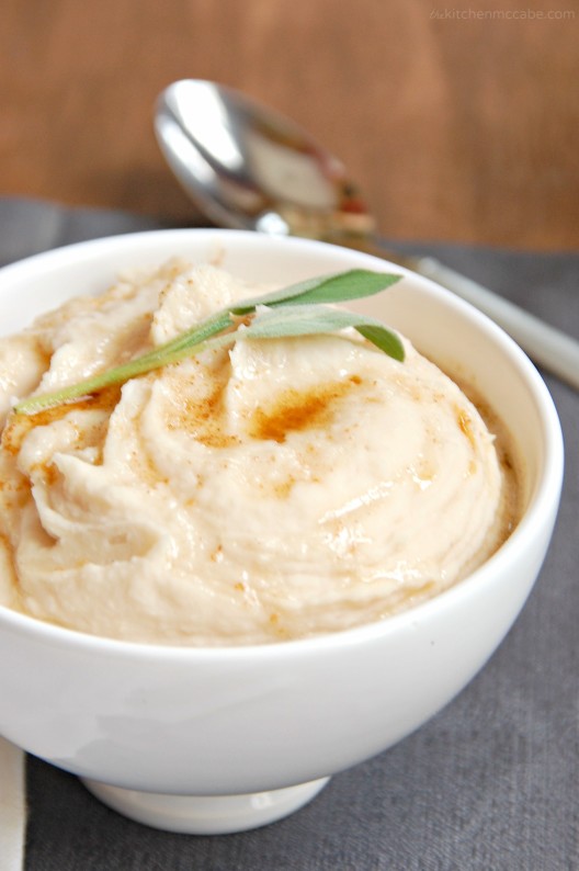 white bean puree with brown butter