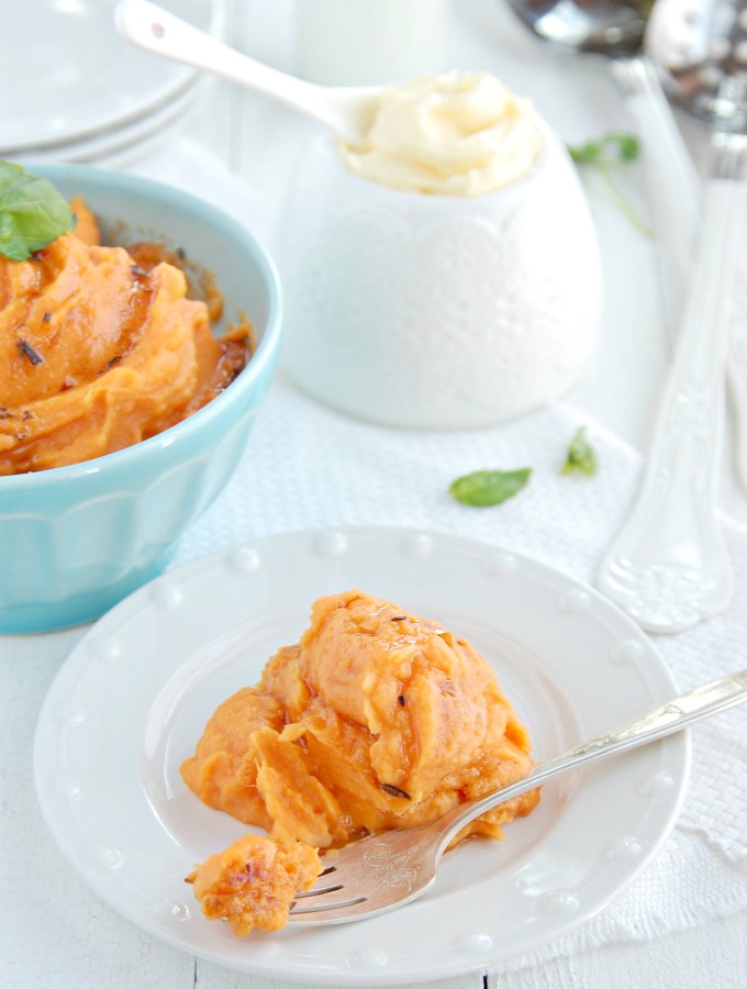 Whipped Sweet Potatoes with Rosemary Browned Butter