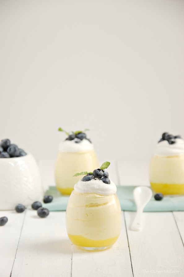 Lemon Curd Mousse with Blueberries | thekitchenmccabe.com
