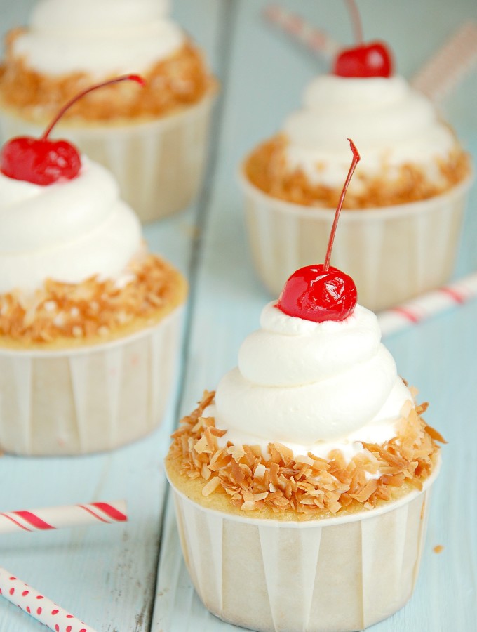 Coconut-Laced Tres Leches Cupcakes