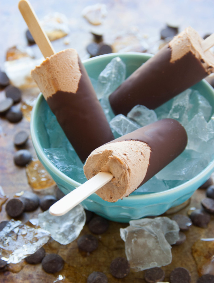 Chocolate Peanut Butter Swirl Mousse Pops
