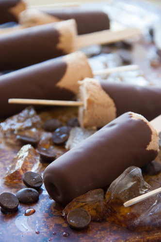 Chocolate Peanut Butter Swirl Mousse Pops | thekitchenmccabe.com