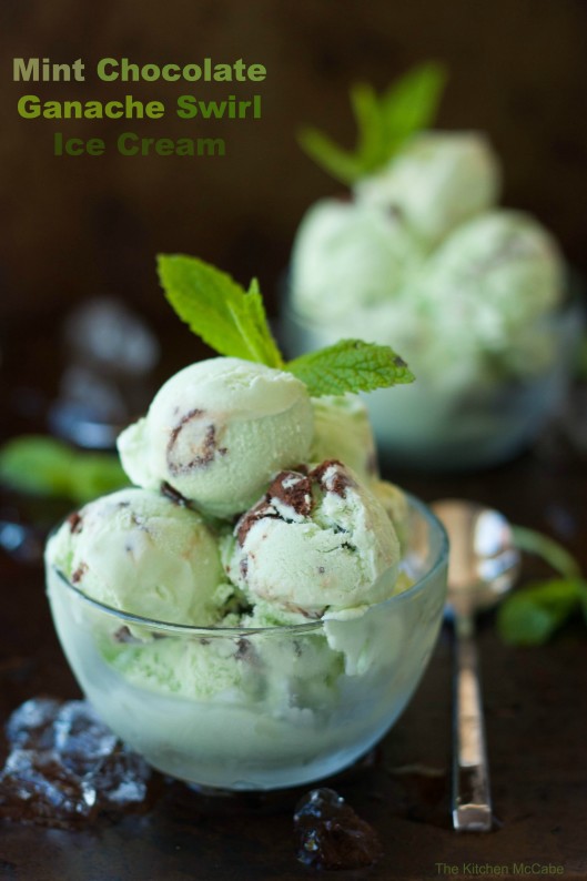 Mint Chocolate Ganache Swirl Ice Cream | thekitchenmccabe.com