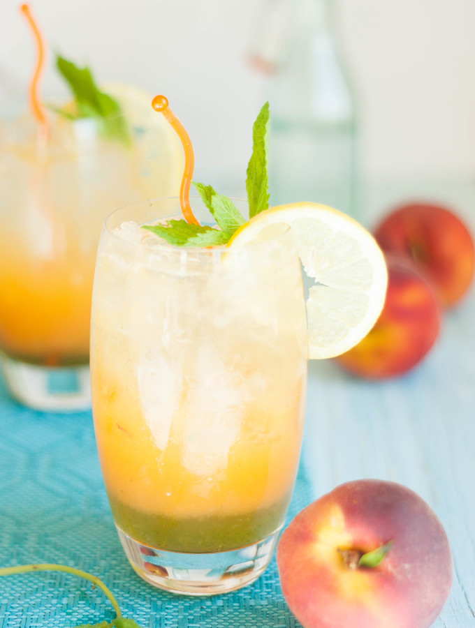 Sparkling Peach Mint Lemonade