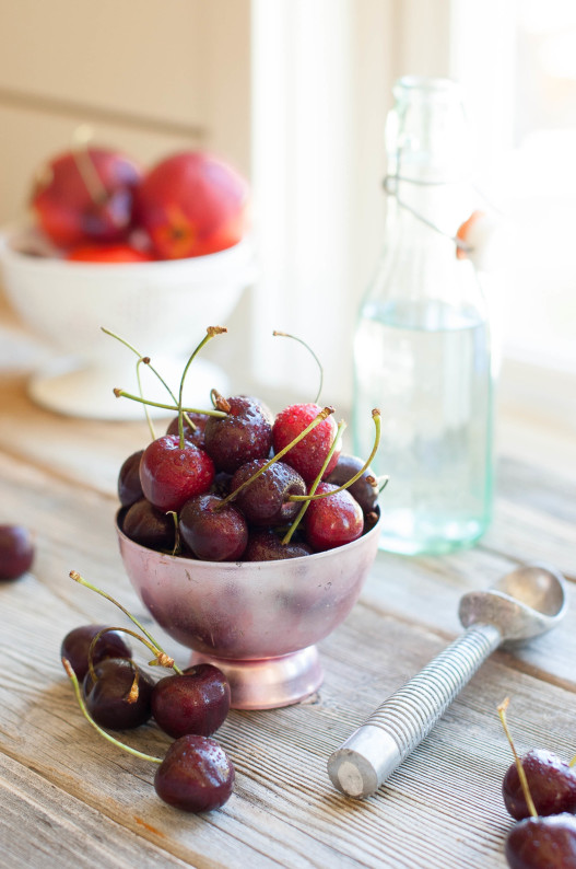 Cherry Nectarine Mint Sorbet | thekitchenmccabe.com