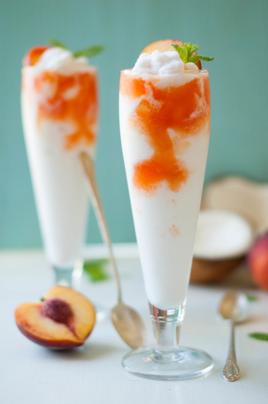 Coconut Peach Lemonade Slushies | thekitchenmccabe.com