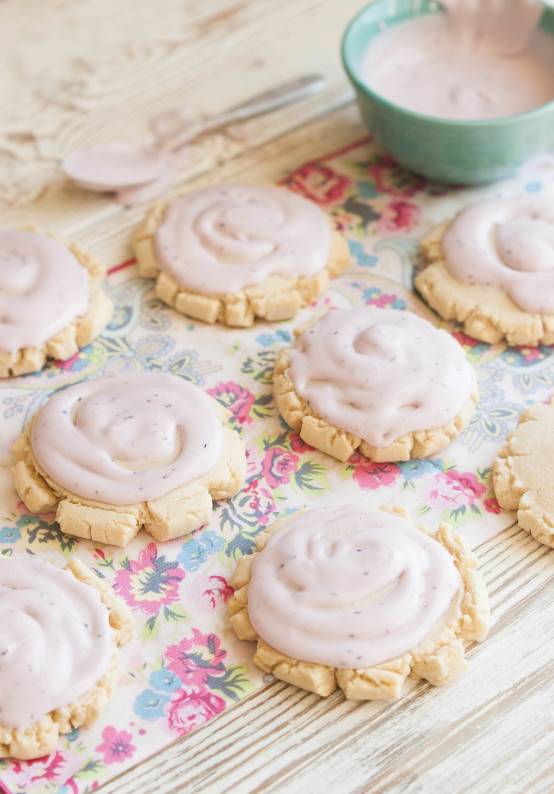 Fresh Blueberry Frosted Swig Copycat Cookies | thekitchenmccabe.com