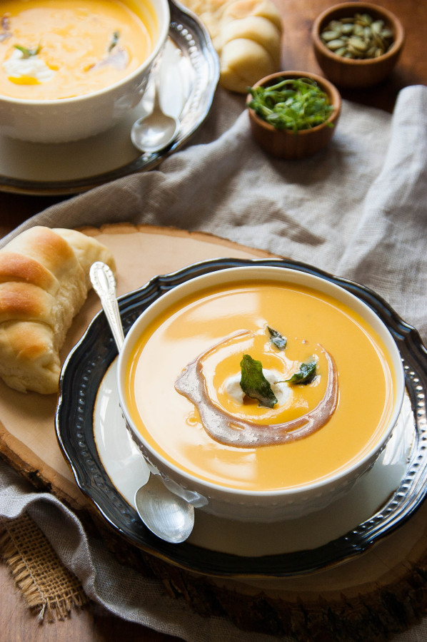 Harvest Butternut Apple Bisque. The perfect soup for a fall feast! | thekitchenmccabe.com