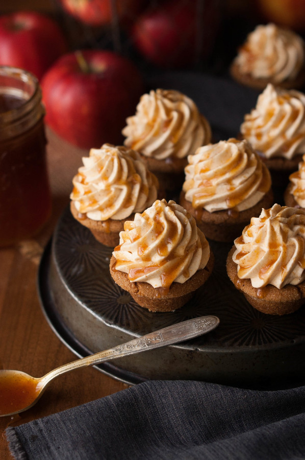 Gingerbread Cookie Cups with Pumpkin Mousse & Cider Caramel