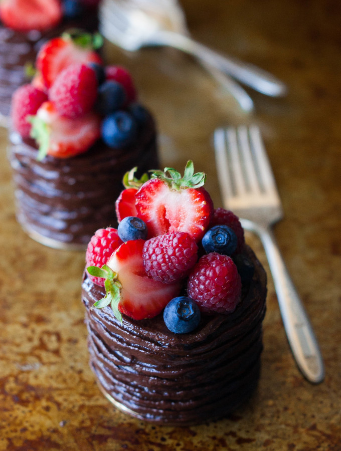 Mini Double Chocolate Berry Cakes