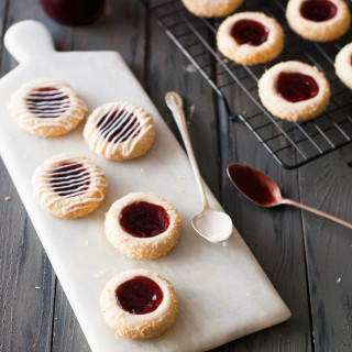 Coconut-laced Raspberry Thumbprint Cookies | thekitchenmccabe.com