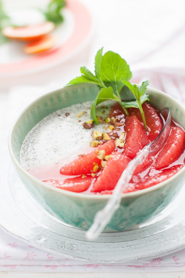 Mint-infused Coconut Chia Pudding with Grapefruit Supremes | thekitchenmccabe.com