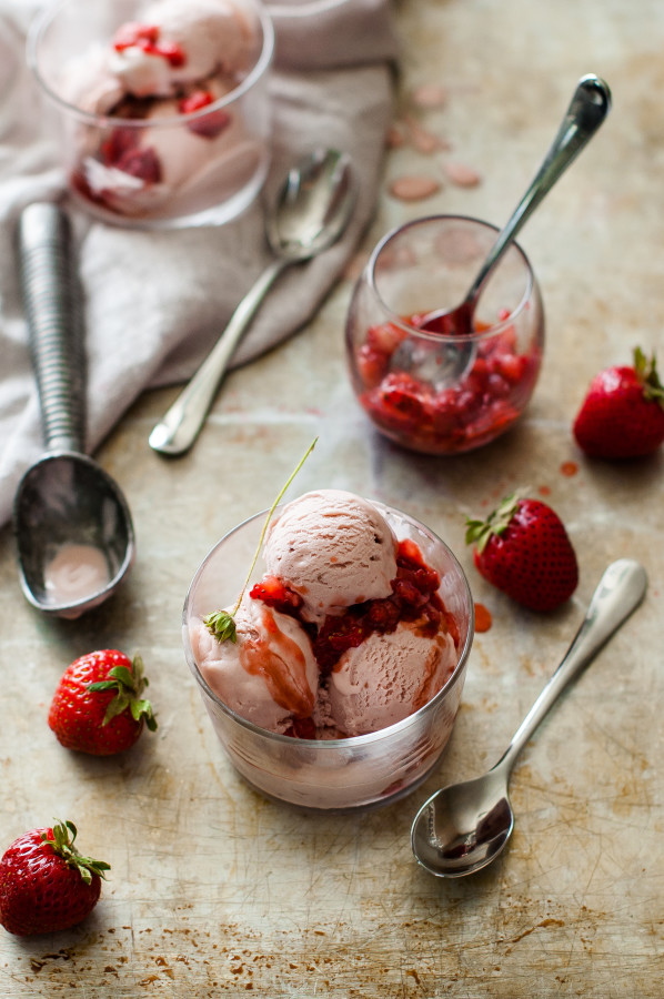 Balsamic Roasted Strawberry Mascarpone Ice Cream | thekitchenmccabe.com