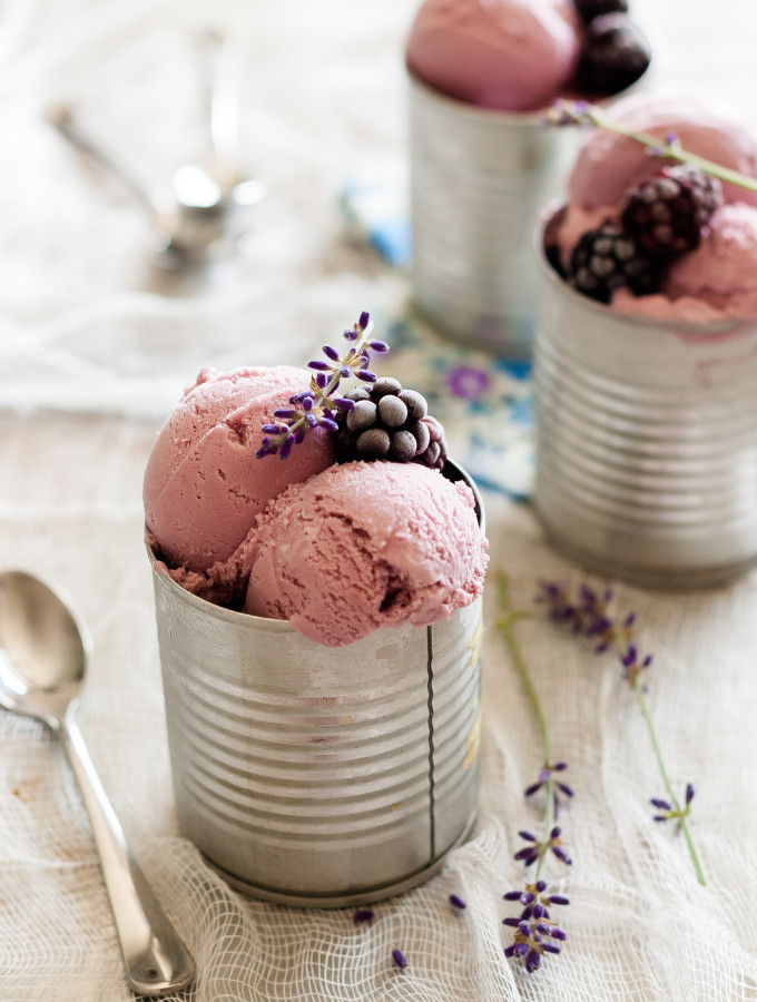 Blackberry Lavender Chevre Ice Cream
