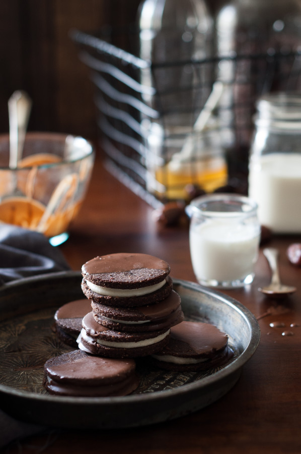 Raw Chocolate dipped Oreo Cookies (vegan-friendly, gluten free, refined sugar free, dairy free)