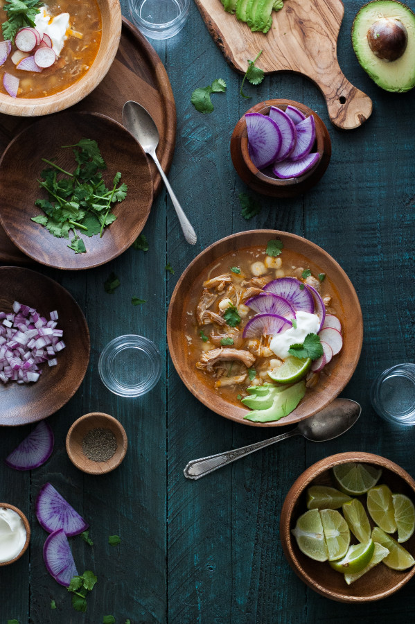 Slow Cooker Pozole (with ALL the toppings!)