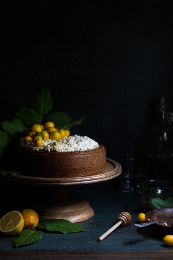 Meyer Lemon Olive Oil Cake with Fresh Ricotta & Honey
