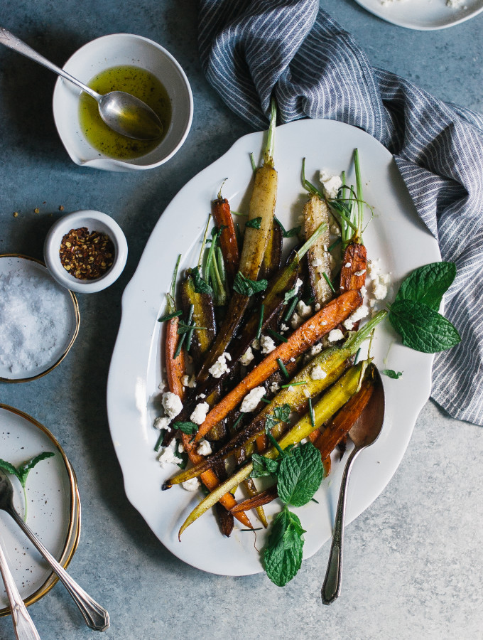 Sauteed Carrots with Feta, Mint, & Chives