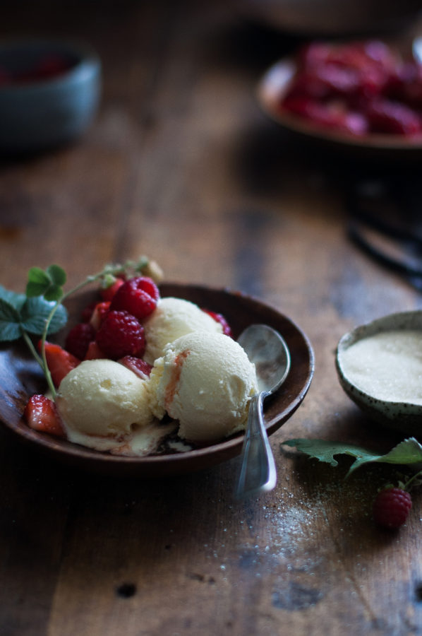Mascarpone Ice Cream + Balsamic Berries