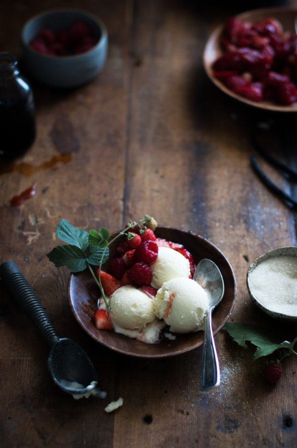 Mascarpone Ice Cream + Balsamic Berries