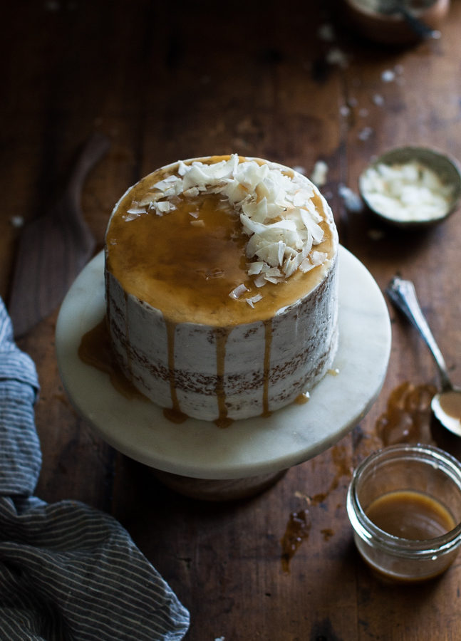 Caramel Soaked Coconut Tres Leches Layer Cake