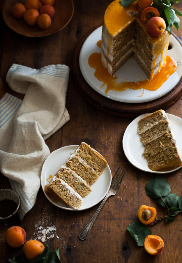 Zucchini Browned Butter Oat Cake + Apricot Caramel 