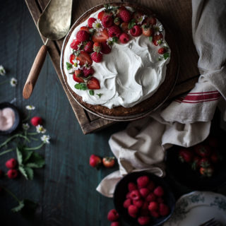 Browned Butter Buckwheat Cake + Vanilla Cream & Berries