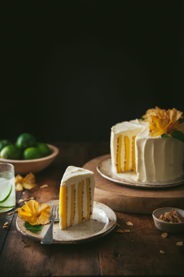 Coconut Vertical Roll Cake + Mango Mousse