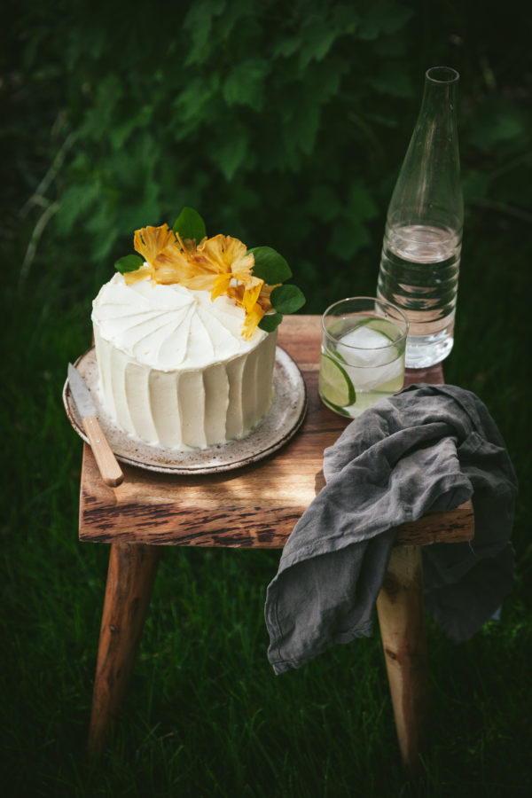 Coconut Vertical Roll Cake + Mango Mousse