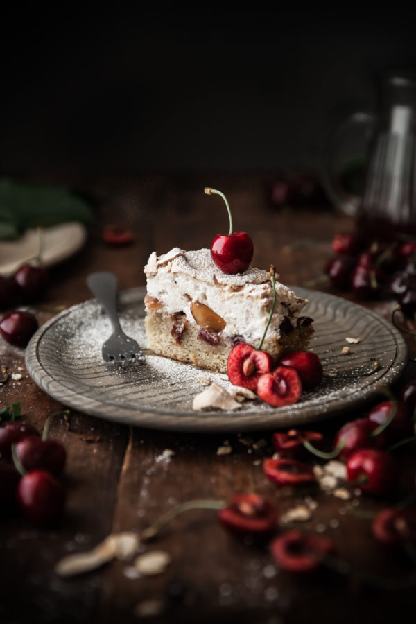 Cherry Almond Meringue Butter Cake