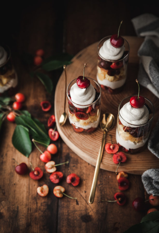 Coconut Cream + Lemon Pound Cake & Cherry Trifles