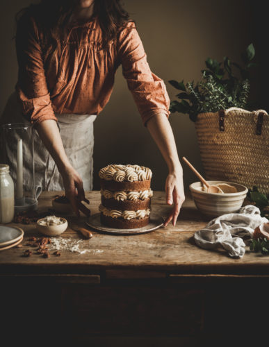 Tahini Mousse Cake + Candied Pecans & Halva - The Kitchen McCabe