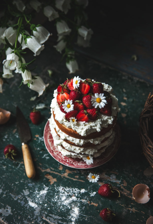 Strawberries & Cream Layer Cake