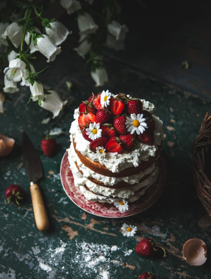 Strawberries & Cream Layer Cake