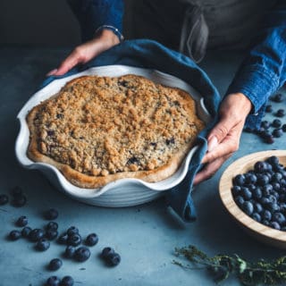 Blueberry Custard Crumble Pie